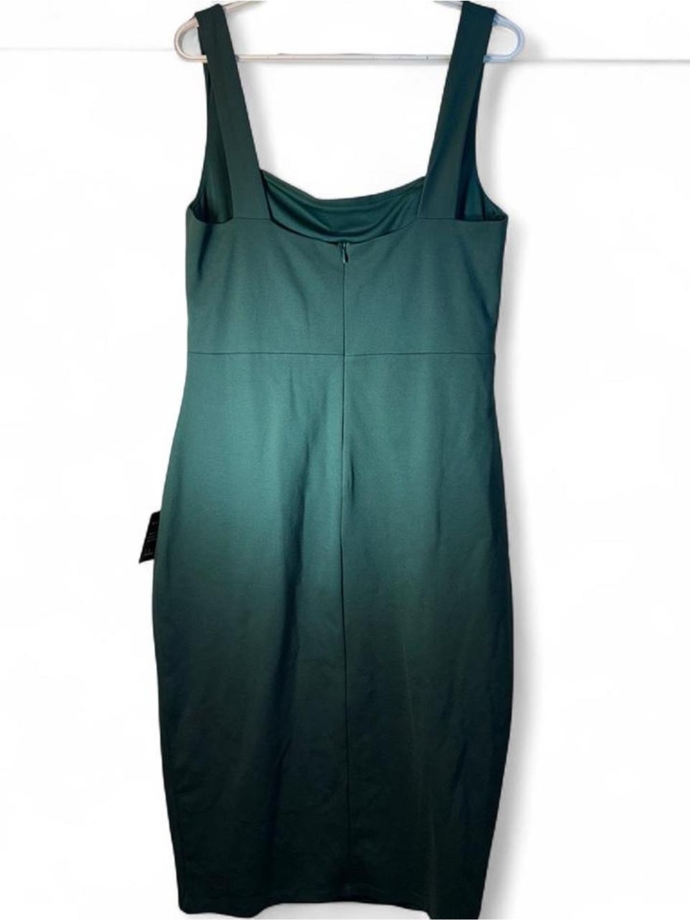 Lulu's Emerald Square-Neck Midi Dress with Front Slit - Picture 3 of 9